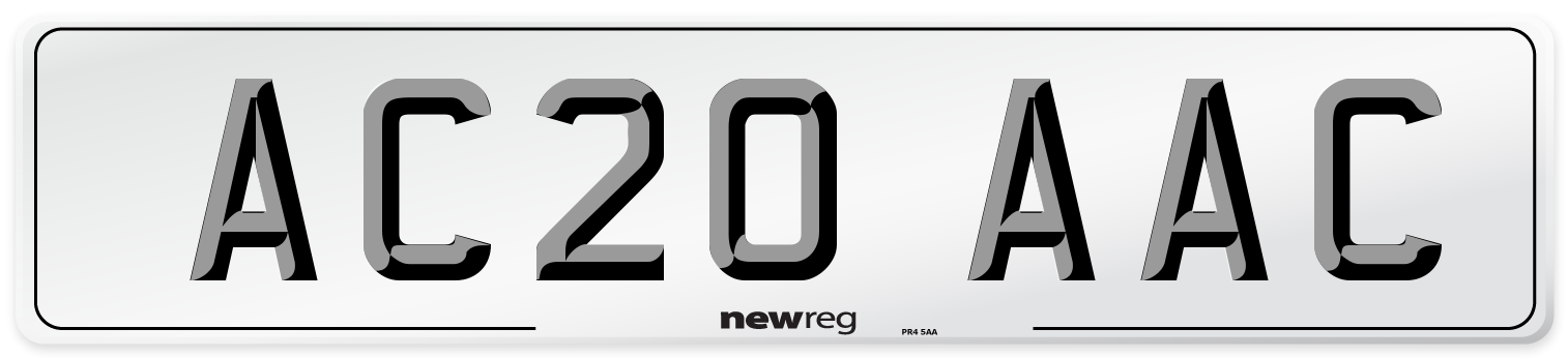 AC20 AAC Number Plate from New Reg